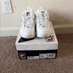 Fila White Disruptor II Shoes